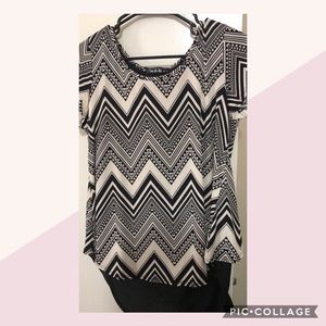 Black and white blouse